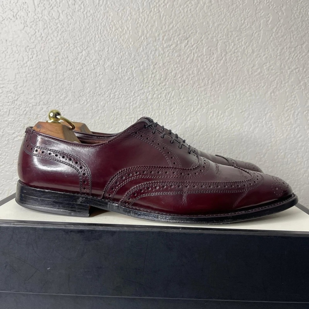 Allen Edmonds Lloyd 14608 Wingtip Burgundy Leather Oxford Dress Shoes Men's 11 C